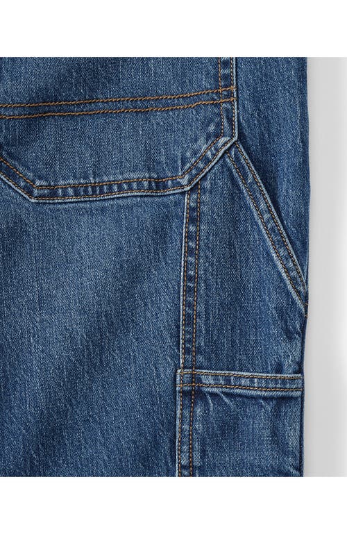 Lands' End Soft Denim High Rise Rail Straight Leg Utility Jeans In Blue