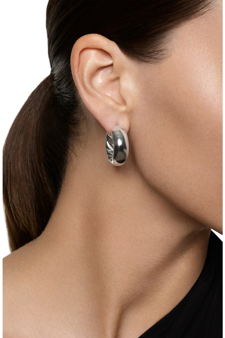 DY Mercer® Hoop Earrings in Sterling Silver, 9mm, Alternate, color, SILVER