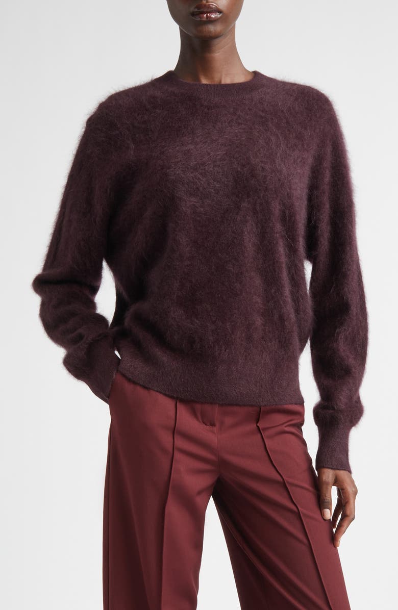 Reiss Misha Brushed Cashmere Sweater, Main, color, Burgundy