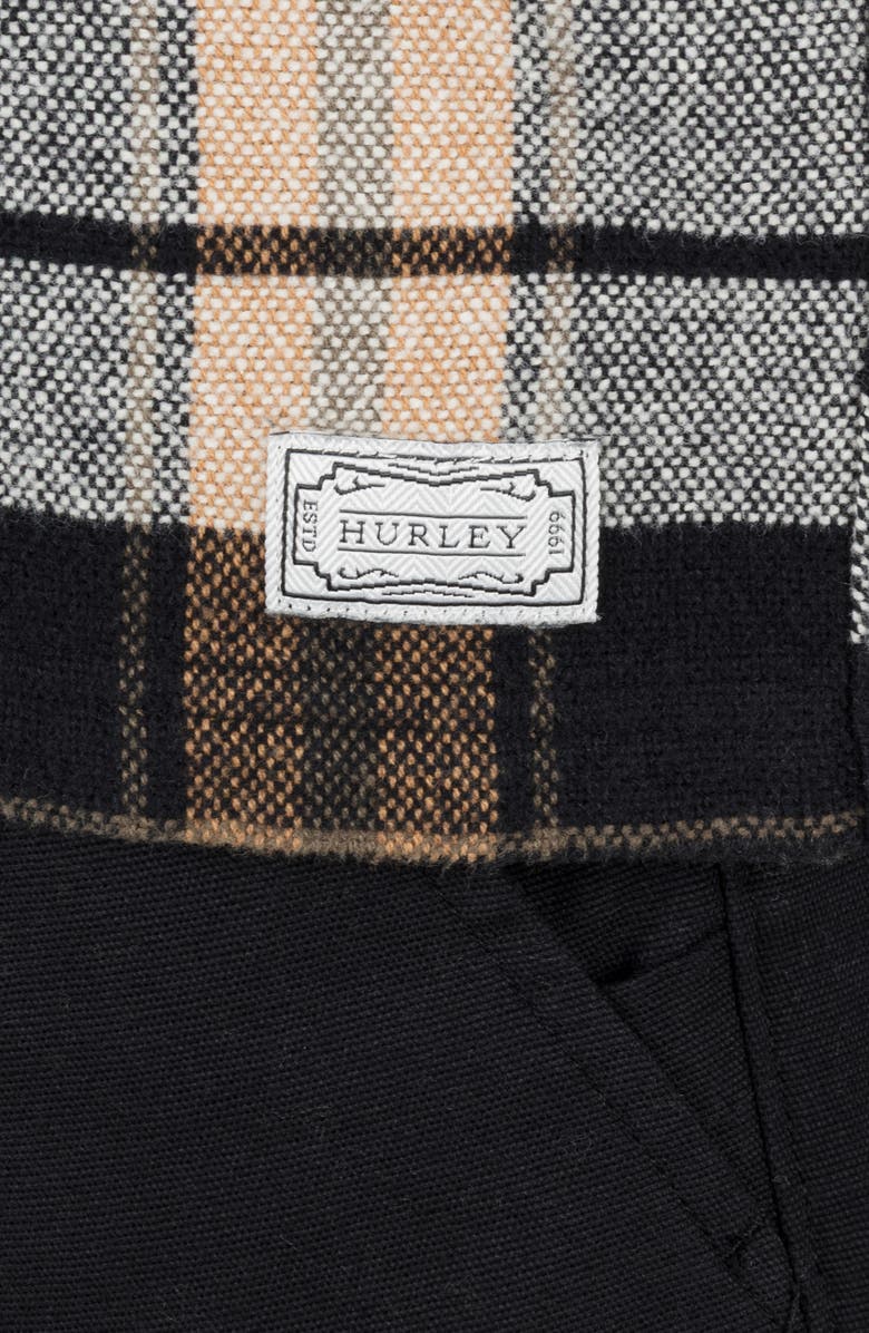 Hurley Santa Cruz Seaside Plaid Flannel Button-Up Shirt Jacket, Alternate, color,