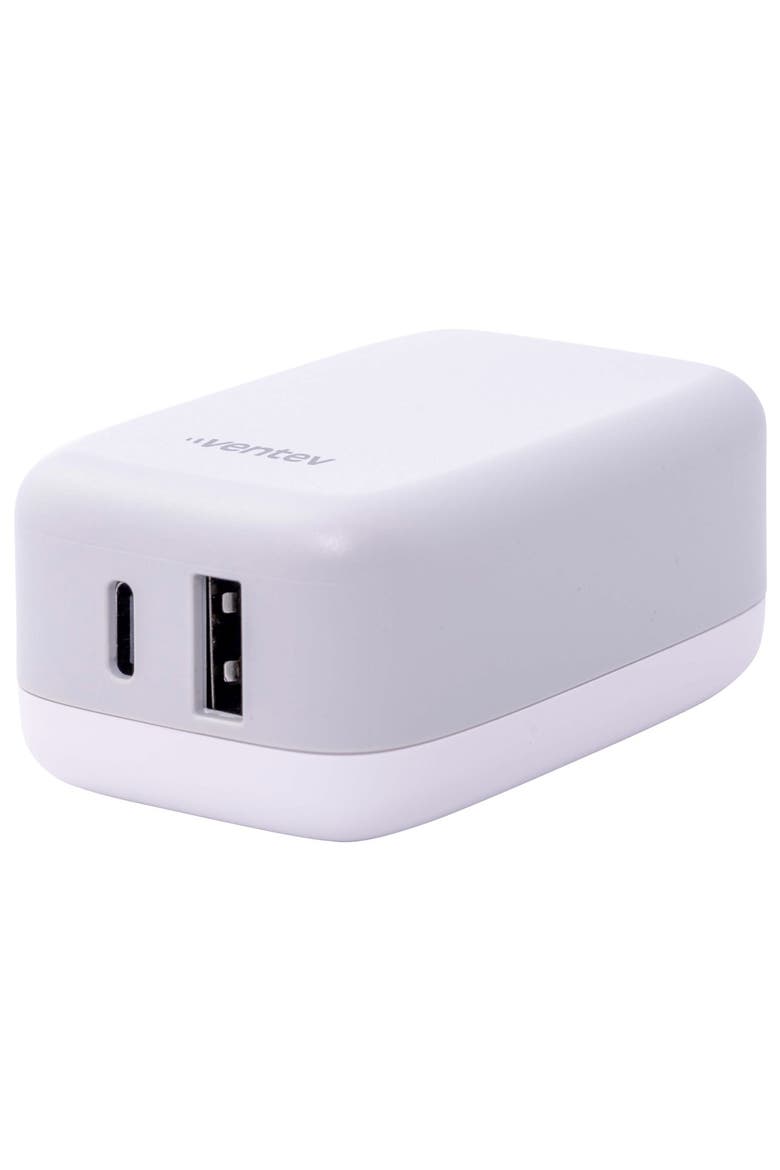 27W Dual USB-C and USB-A Wall Charger, Main, color, 134