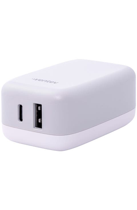 27W Dual USB-C and USB-A Wall Charger
