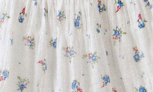 Free The Roses Floral Tie Back Cotton Minidress In White Multi