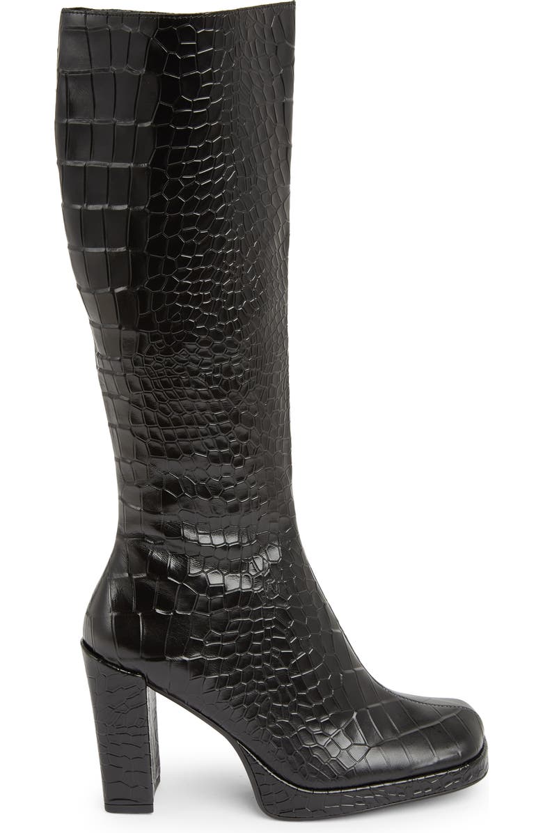 Jeffrey Campbell Minim Croc Embossed Boot, Alternate, color,