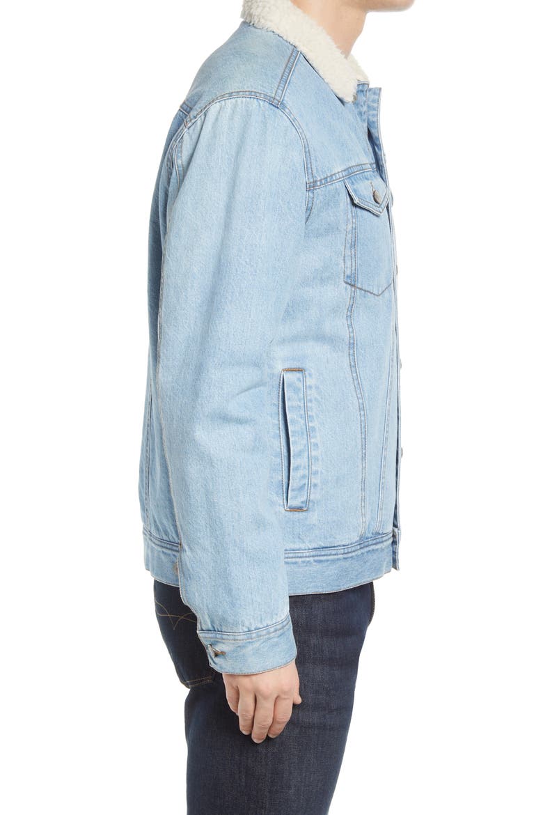 McKinley Fleece Lined Denim Trucker Jacket, Alternate, color, VINTAGE WASH