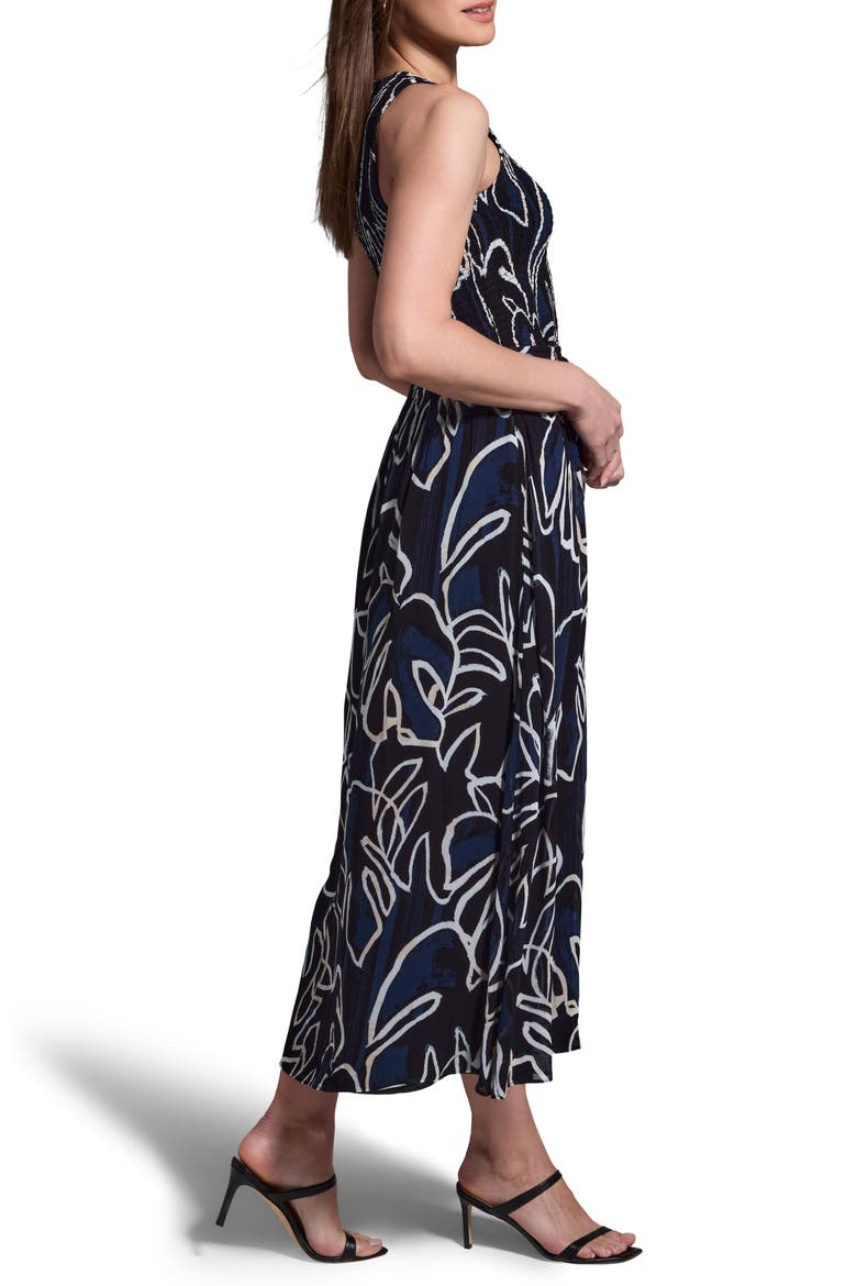 Midnight Muse Belted Georgette Midi Dress, Alternate, color, BLACK MULTI