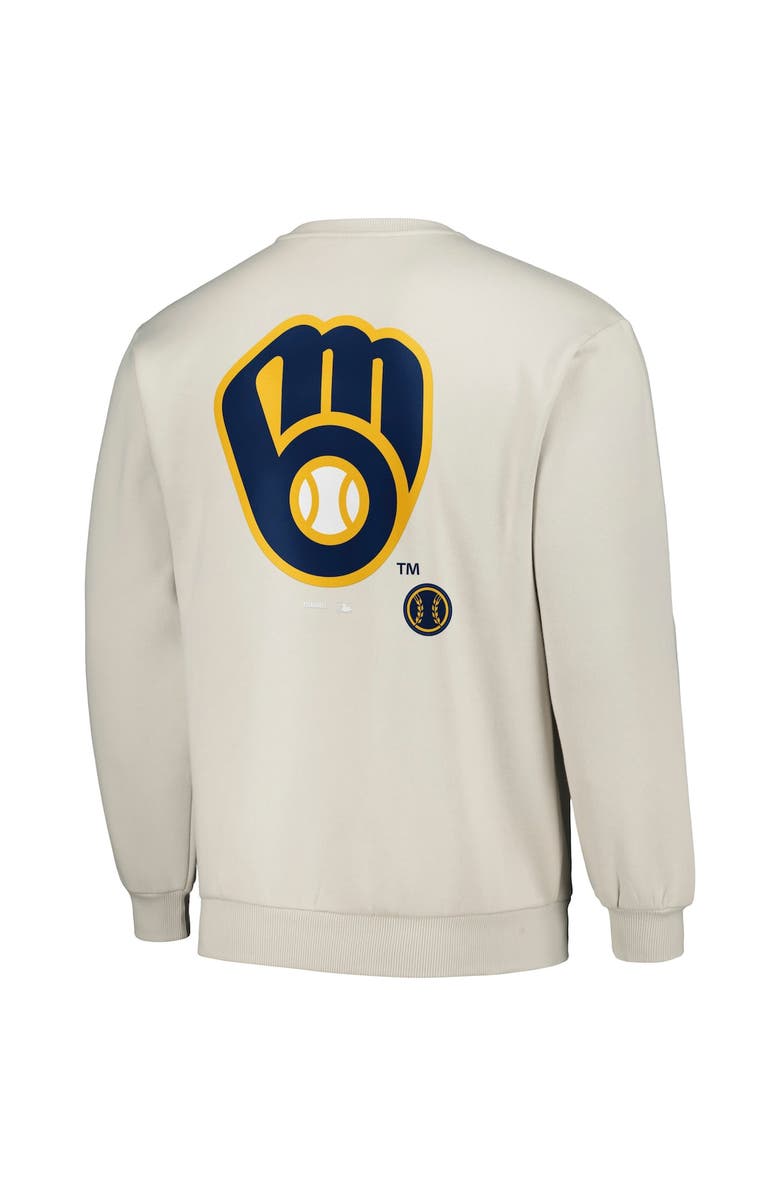 PLEASURES Men's PLEASURES Gray Milwaukee Brewers Ballpark Pullover Sweatshirt, Alternate, color, Gray