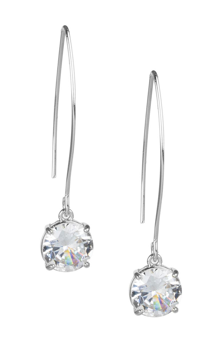 CZ by Kenneth Jay Lane Long CZ Hook Earrings, Main, color, 