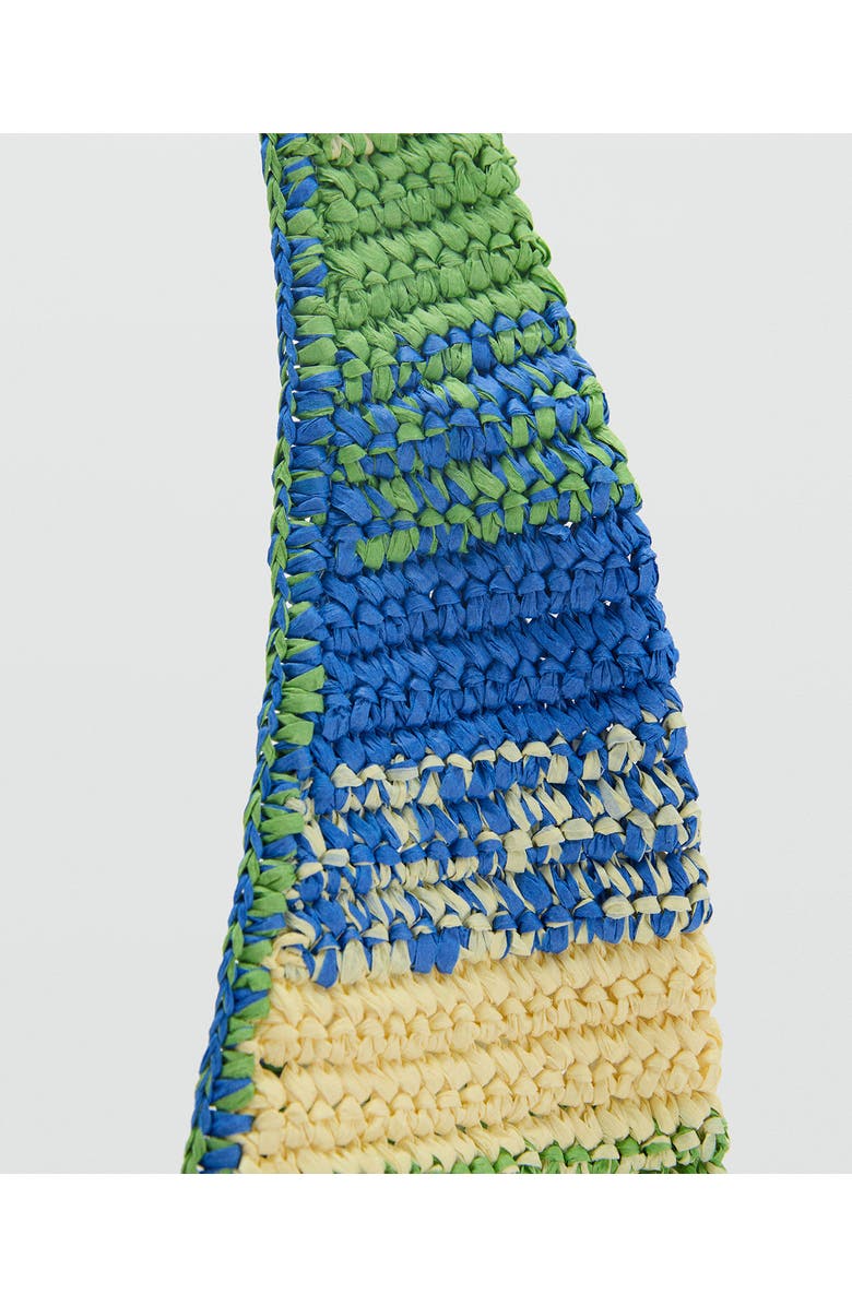 MANGO Gradient Stripe Raffia Shopper, Alternate, color,