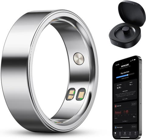 Smart Ring Fitness Tracker with Heart Rate, Blood Oxygen, Sleep Monitor, Call & Alarm Vibration, 5Atm Waterproof