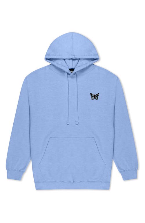Dalix Womens Butterfly Midweight Hooded Sweatshirt In Blue
