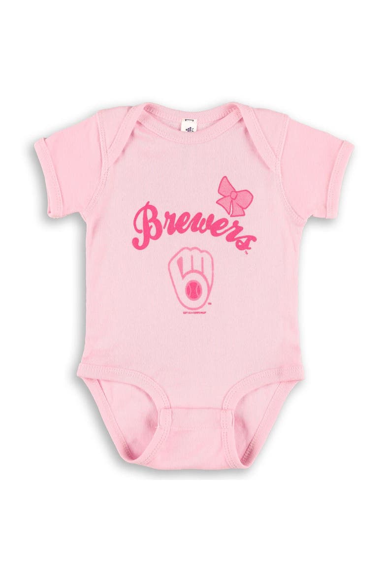 Infant Soft as a Grape Pink/Purple Milwaukee Brewers Rookie Creeper 3-Pack, Alternate, color, Pink