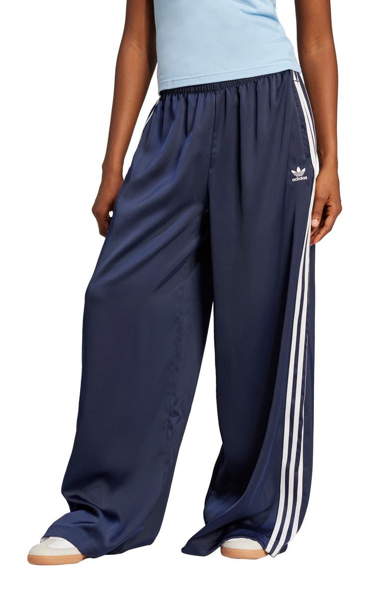 adidas Originals Recycled Polyester Satin Wide Leg Track Pants, Main, color, Nindig
