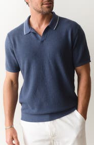 Marine Layer Greyson Short Sleeve Polo Sweater