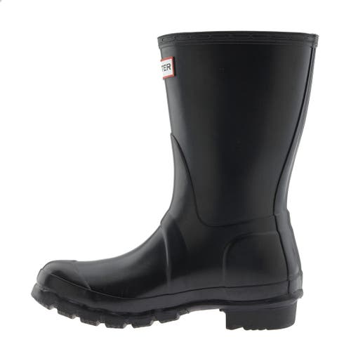 Hunter 'original Short' Gloss Rain Boot In Black