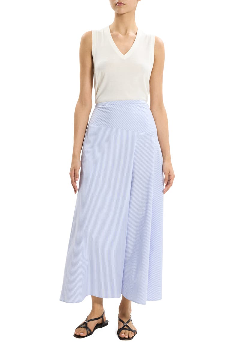 Angled Yoke Stripe Skirt, Alternate, color, BLUE MULTI