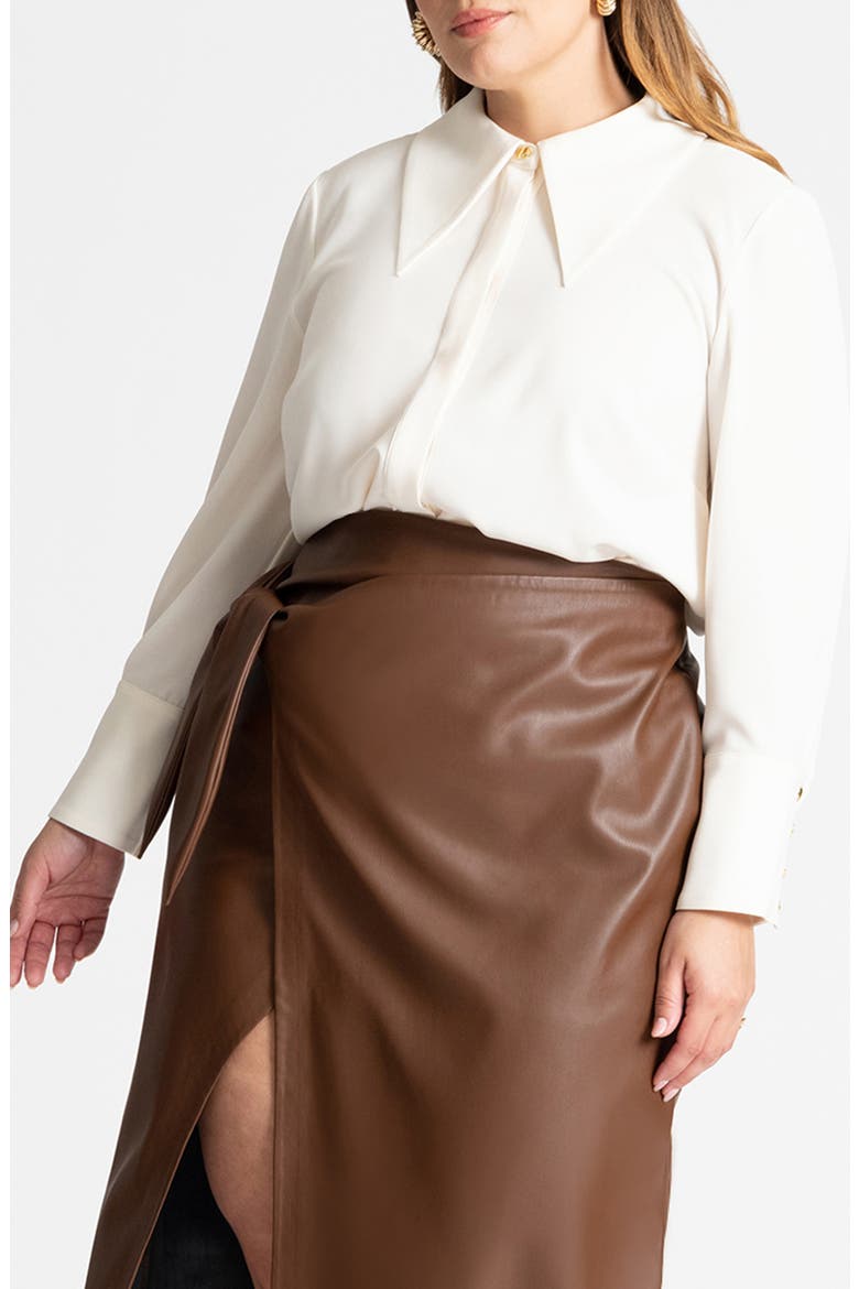 Pointed Collar Button Up Shirt, Main, color, TOFU