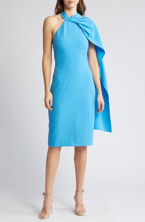 Zion Drape Sleeveless Cocktail Dress