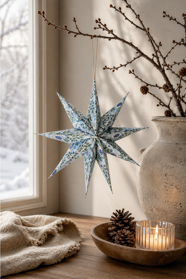 Holiday Ornament Decor Stars, Alternate, color, Blue Starlight
