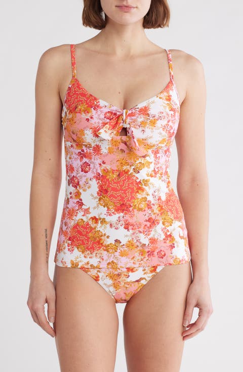 Daiseyfield Tie Front Tankini Swim Top