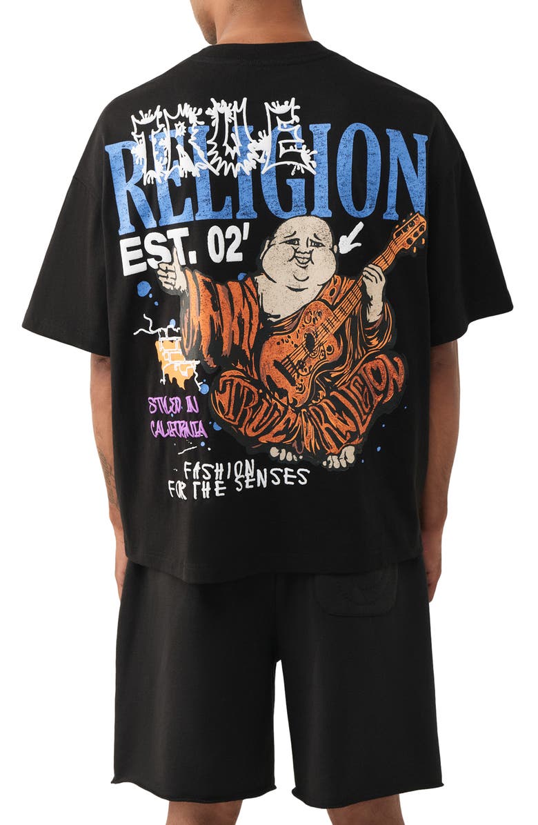 True Religion Concert Buddha Oversized Cotton Graphic T-Shirt, Alternate, color,