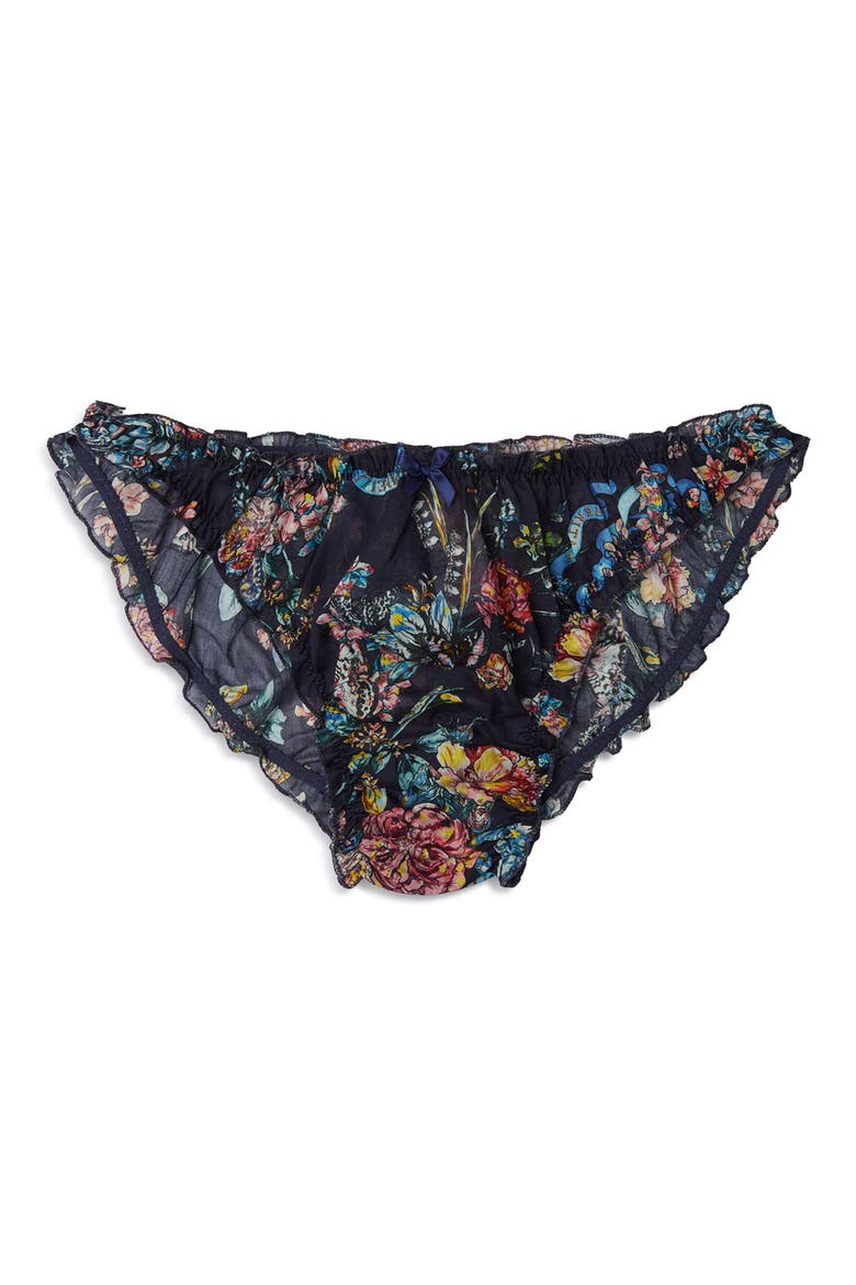 Layla Sabrina Assorted 3-Pack Bikini Briefs, Alternate, color, NAVY BLUE SUNSHINE