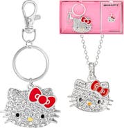 Hello Kitty Crystal Necklace & Keychain Gift Set