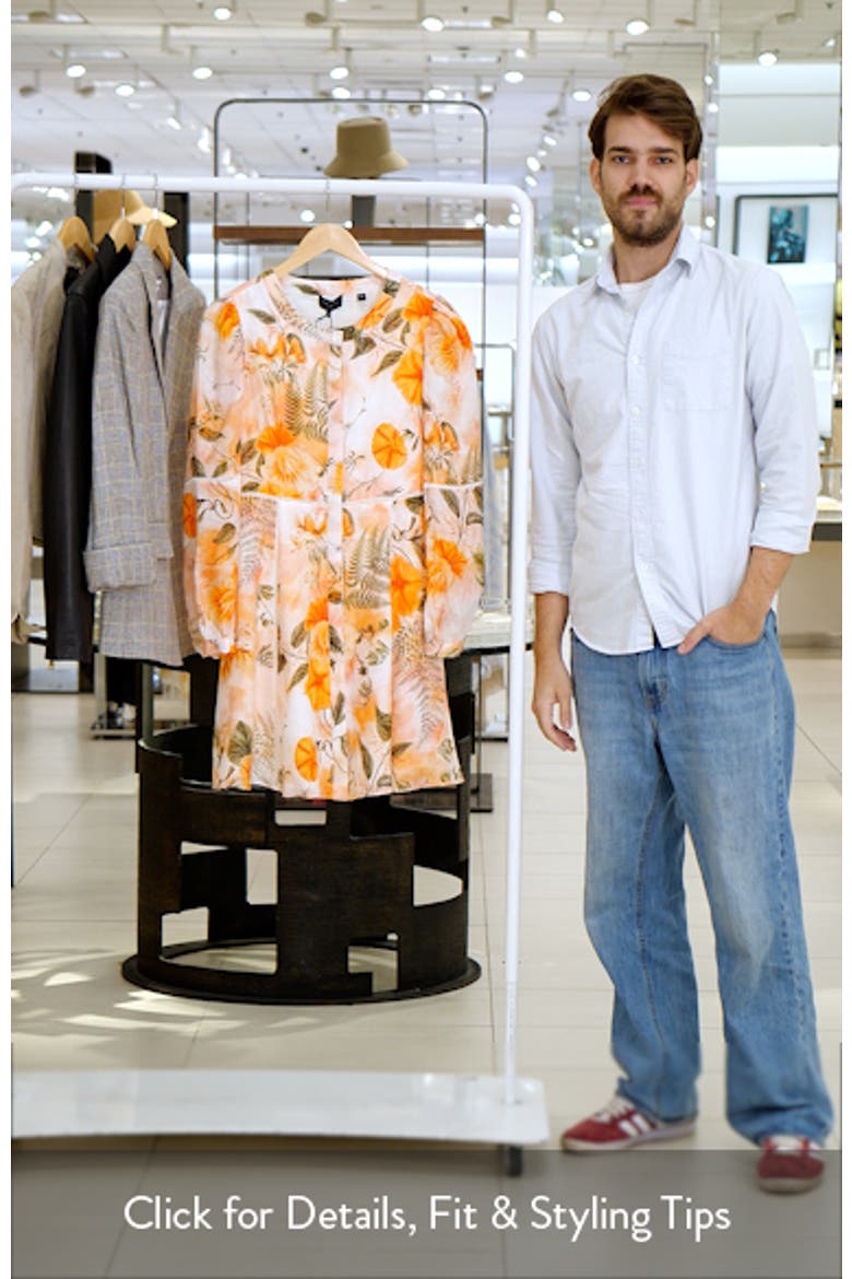 Floral Embroidered Long Sleeve Linen Button-Up Minidress video