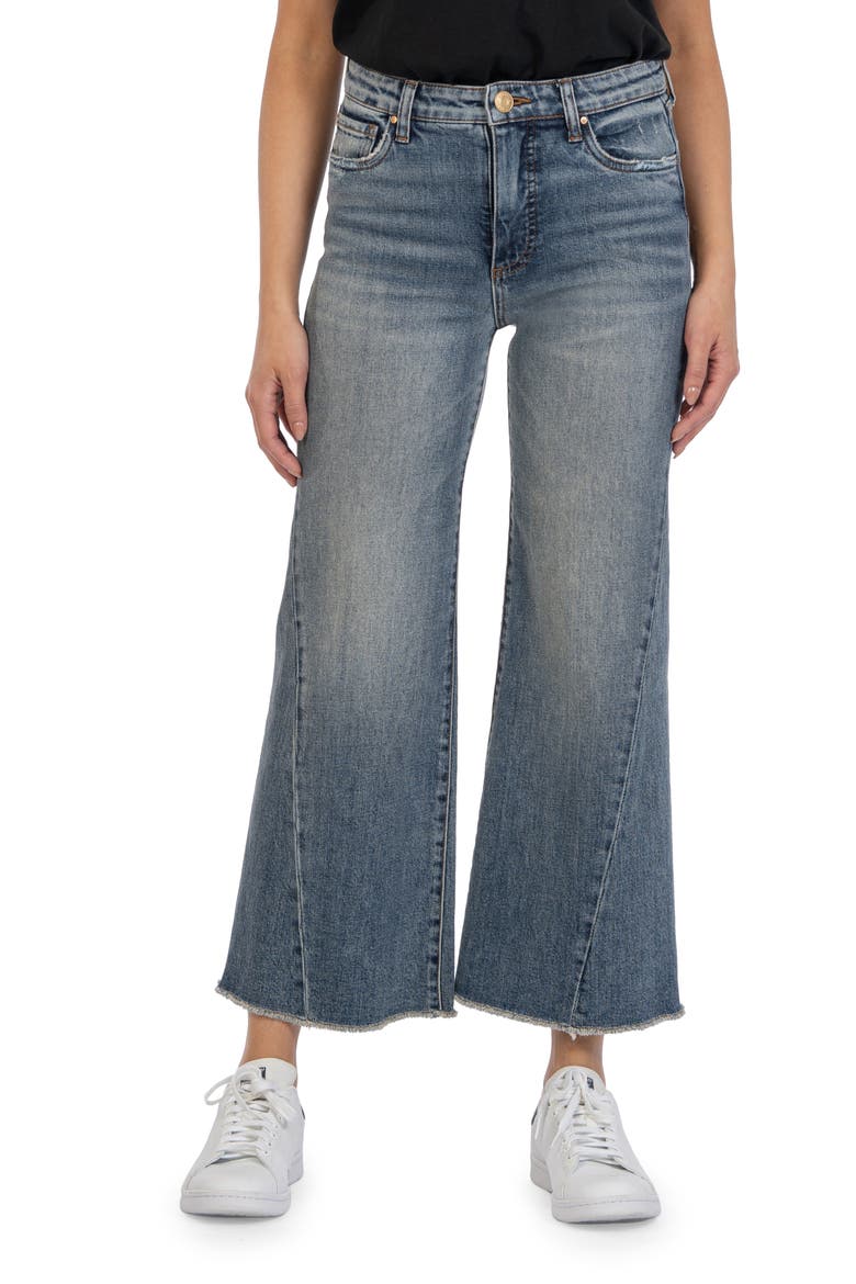 Meg Seamed High Waist Ankle Wide Leg Jeans, Main, color, RELIANCE