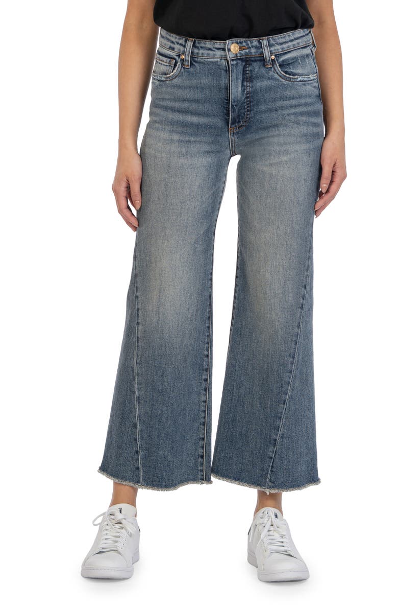 KUT from the Kloth Meg Seamed High Waist Ankle Wide Leg Jeans, Main, color, 