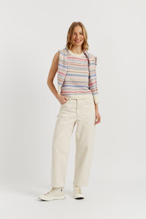 Wool-Cashmere Fair Isle V-neck Tank