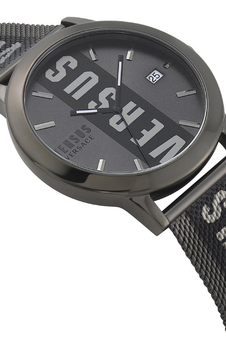 VERSUS Versace Barbes Logo Mesh Watch, 44mm, Alternate, color,