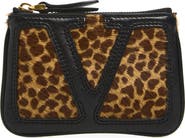 Valentino Garavani Viva Superstar Genuine Calf Hair Zip Card Case