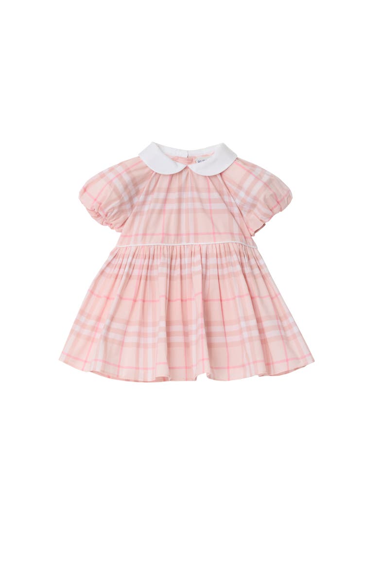 Check Cotton Dress with Bloomers, Alternate, color, Ice pink