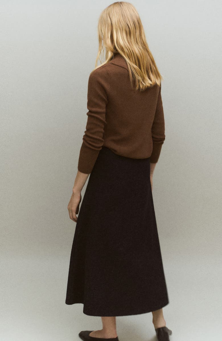 MANGO Asymmetric Neck Sweater, Alternate, color, Caramel