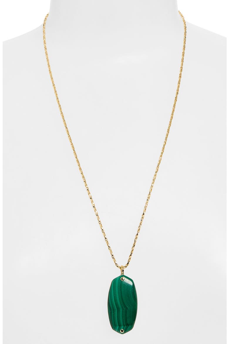 Danielle Riveted Reversible Mother-of-Pearl Pendant Necklace, Main, color, GOLD GREEN MALACHITE