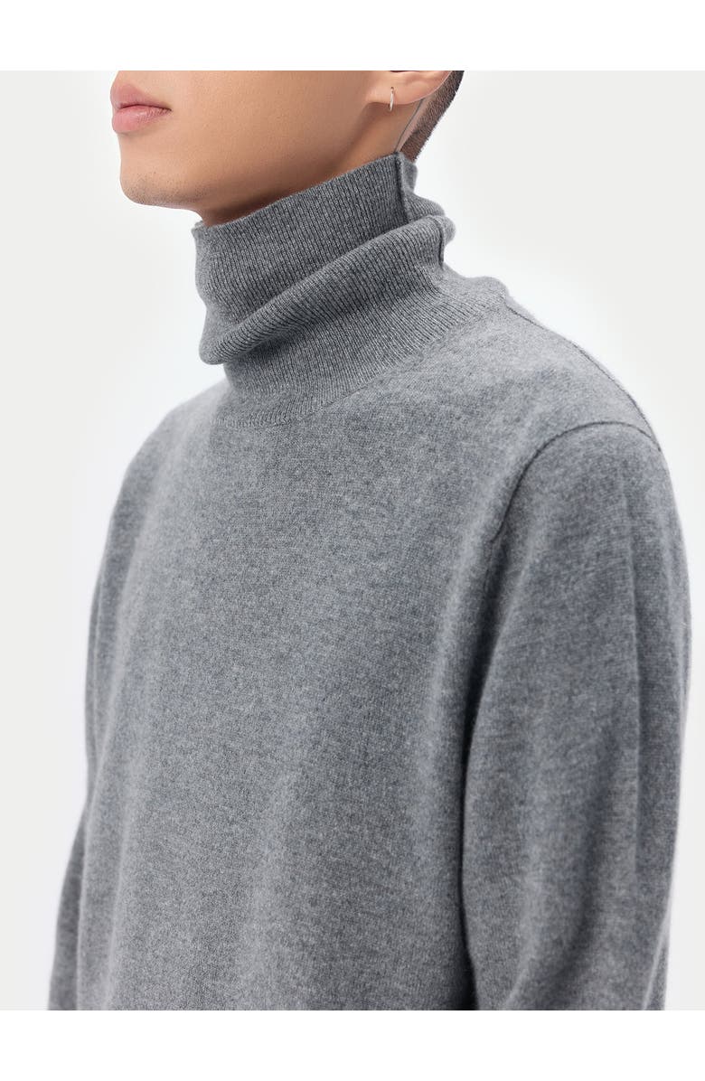 Gobi Cashmere Essential Cashmere Turtle Neck Sweater, Alternate, color, Dim Gray