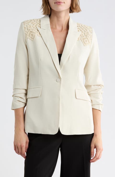 Open Knit Shoulder Blazer