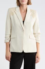 JASON WU Open Knit Shoulder Blazer