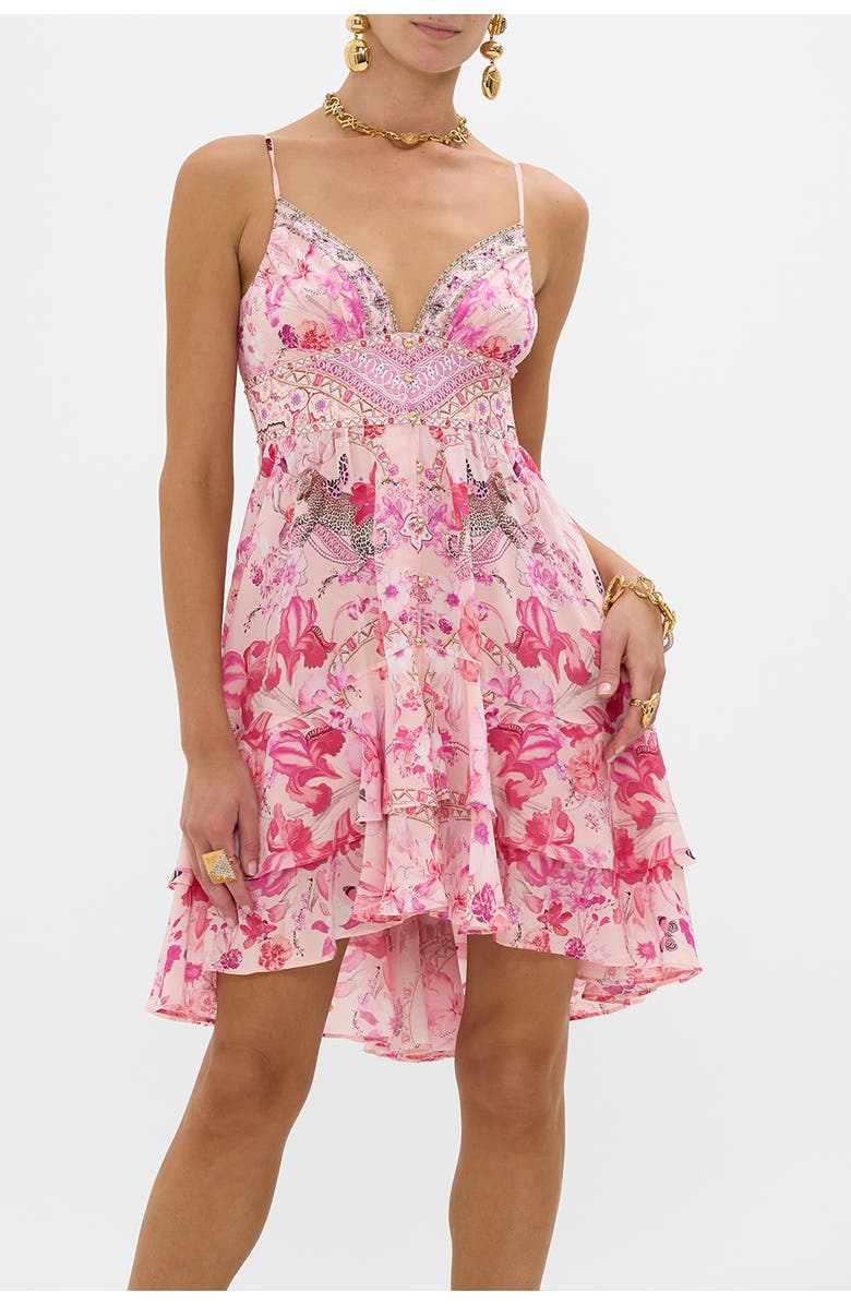 BUTTON FRONT STRAPPY FRILL DRESS BOTANICAL NOVELLA, Alternate, color, Botanical Novella