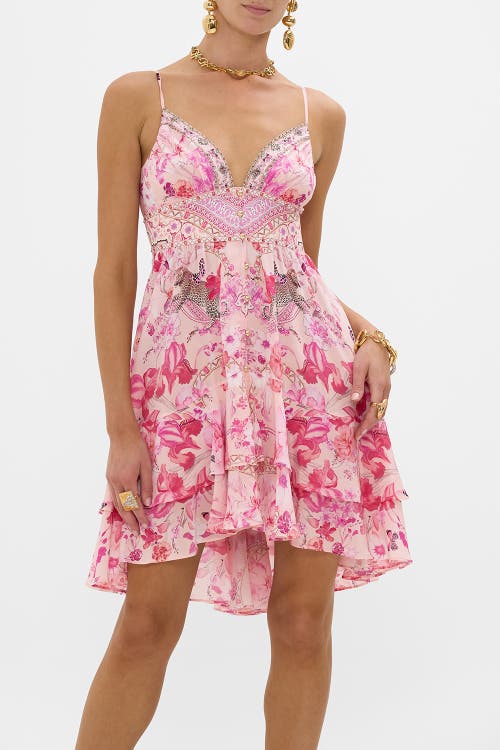 Button Front Strappy Frill Dress Botanical Novella In Botanical Novella