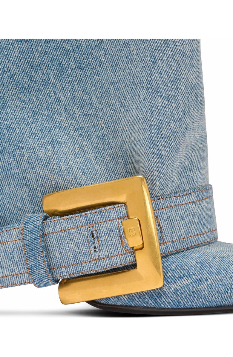 Balmain Anthem Denim Boots, Alternate, color, Blue