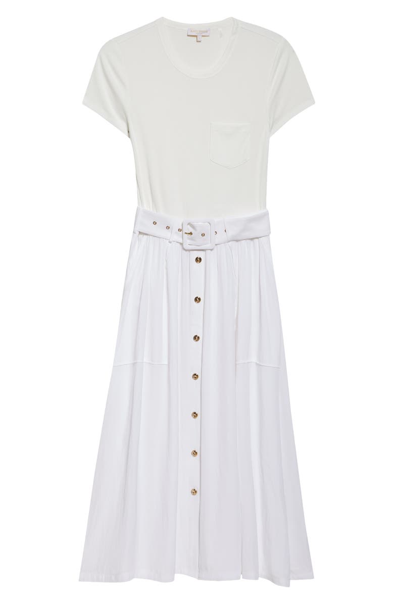 Ramy Brook Sylvie Mixed Media Cotton Blend Dress, Alternate, color, Ivory