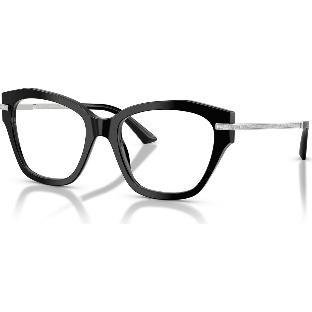 Jimmy Choo 54mm Cat Eye Optical Glasses In Black