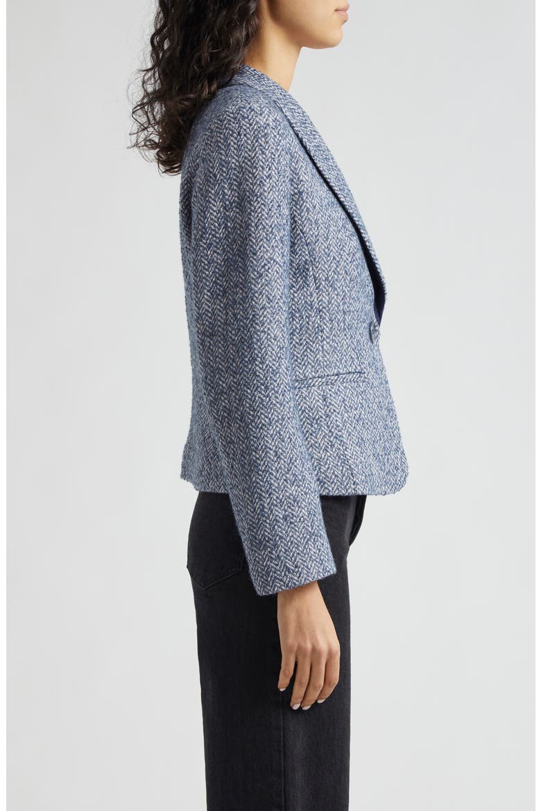 Metallic Chevron Tweed Jacket, Alternate, color, SOLID LIGHT BLUE