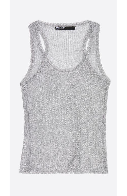 Bimba Y Lola Lurex Knit Top In Gray