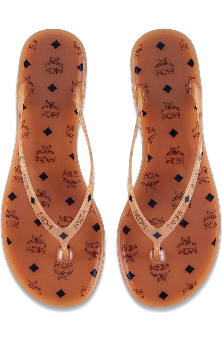 MCM Monogram Jelly Thong Sandals, Alternate, color,