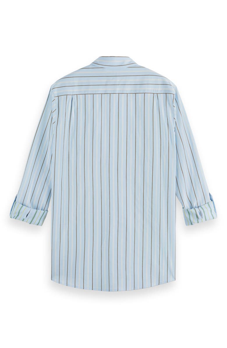 Scotch & Soda Regular Fit Stripe Cotton Dobby Button-Down Shirt, Alternate, color, Spring Blue Pinstripe