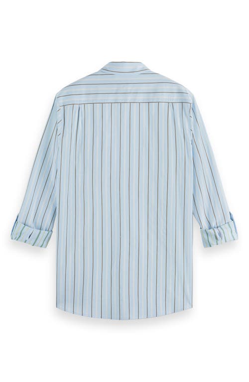Scotch & Soda Men's Regular-fit Dobby Stripe Sport Shirt In Spring Blue Pinstripe