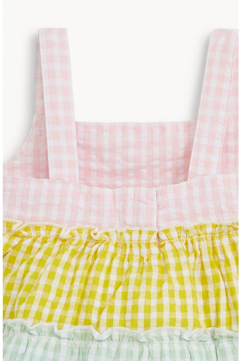 Gingham Tiered Cotton Sundress & Bloomers Set, Alternate, color, MUGIN